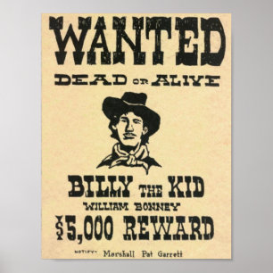 Billy the Kid Old Vilda western ville Poster