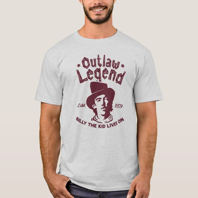 Billy The Kid - Outlaw Legend T Shirt (Framsida)