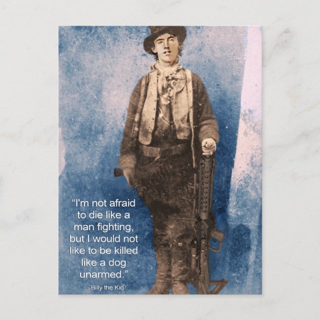 Billy the Kid Quote Vykort (Framsida)