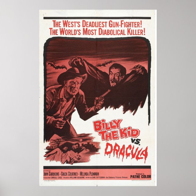 Billy the Kid Vs, Dracula Retro Movie Poster (Framsidan)