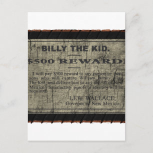 Billy The Kid Wanted Poster Vykort