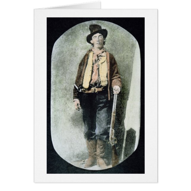 Billy ungen (färgad gravyr) hälsningskort (Framsidan)