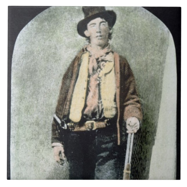 Billy ungen (färgad gravyr) kakelplatta (Framsidan)
