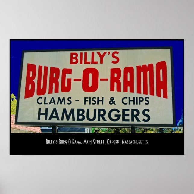 Billy's Burg-O-Rama, Main St., Oxford, MORSA Poster (Framsidan)