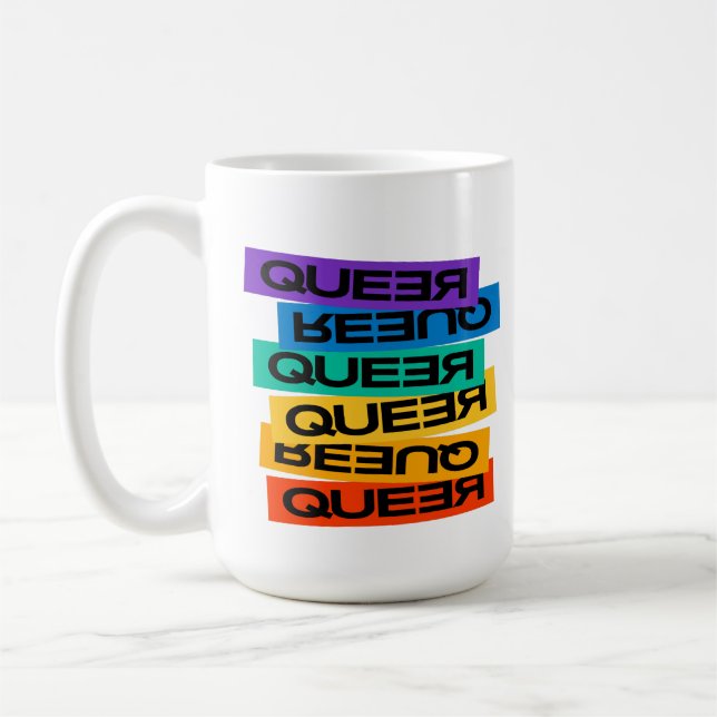 Bilmagnet. HBT+Pride. Köer. Kaffemugg (Vänster)