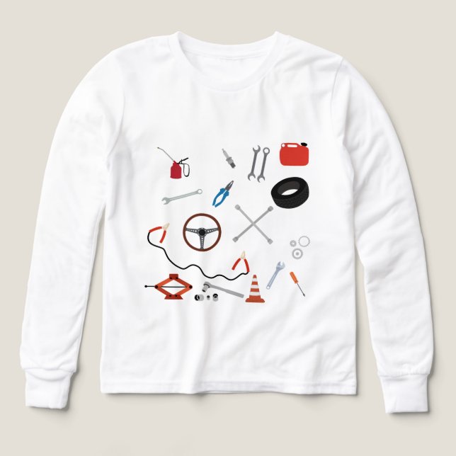 Bilmekanik för Verktyg Theme Boy T Shirt (Design framsida)