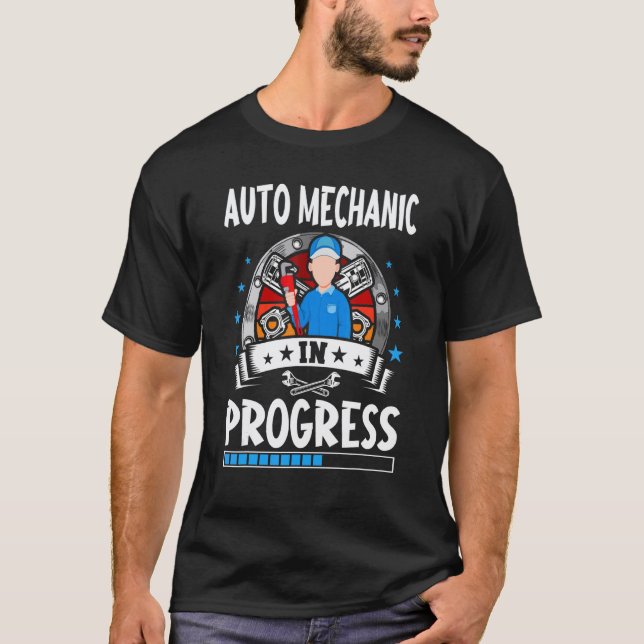 Bilmekaniker Under Utbildning Trainee Student T Shirt (Framsida)