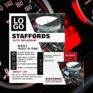 Bilmotor, annonsering om automatisk återgivning reklamblad