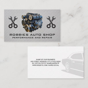 Bilmotorblock Mekaniska Wrenches Visitkort