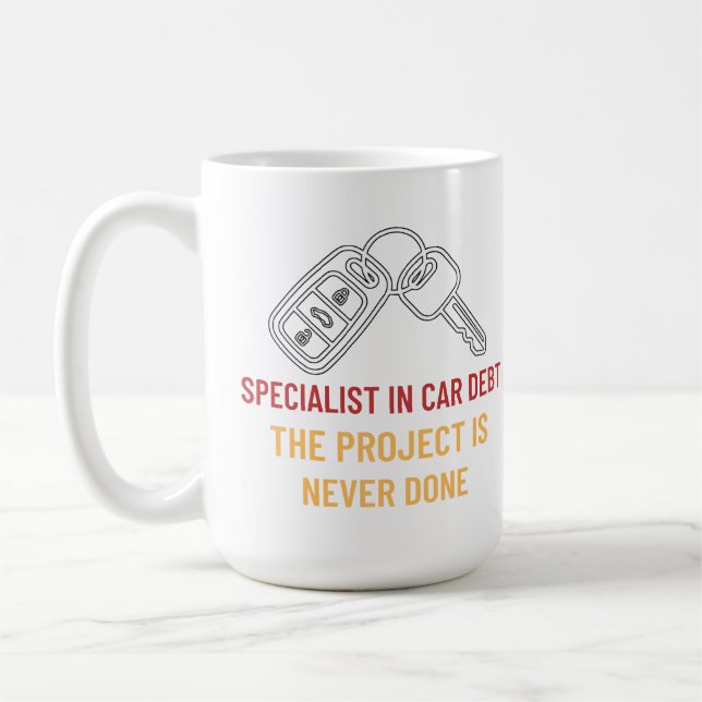 Bilnyckel Konst Projektet är aldrig färdigt Kaffemugg (Vänster)