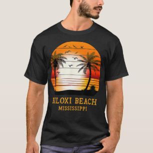 Biloxi Beach Mississippi Vintage Sunset Retro Summ T Shirt