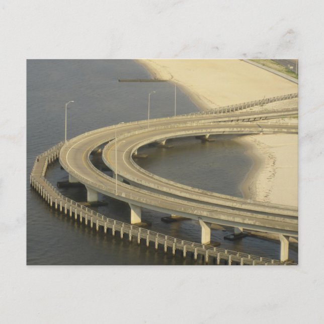 Biloxi Coastal Bridge Mississippis Gulfkust Vykort (Framsida)