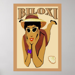 Biloxi, Dam om Beach Poster