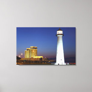 Biloxi fyr vid Ljud vid nattkonst på Canvas Art