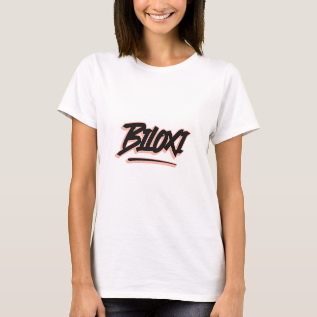 Biloxi Graffiti Stil T Shirt (Framsida)