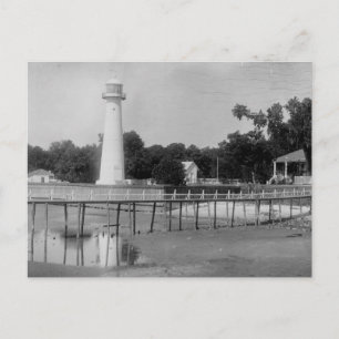 Biloxi Lighthouse Vintage Photo Vykort