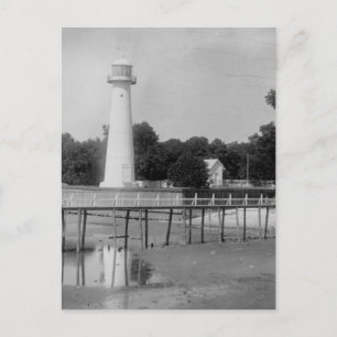 Biloxi Lighthouse Vintage Photo Vykort