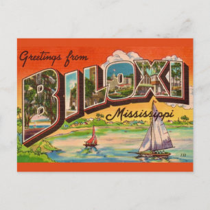Biloxi Miss Hälsningar Vintage Postkort Vykort