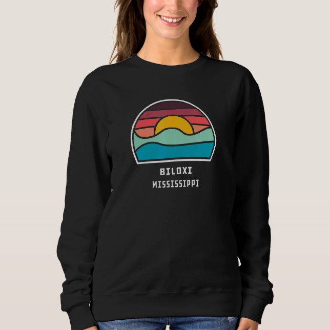Biloxi Mississippi Cool Minimalist Ocean Wave T Shirt (Framsida)