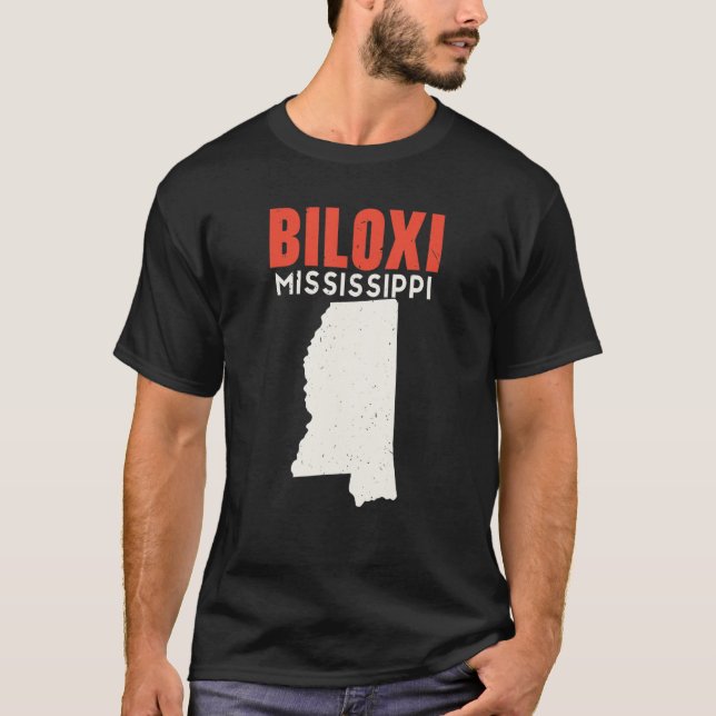 Biloxi Mississippi Förenta staterna Staterna Ameri T Shirt (Framsida)