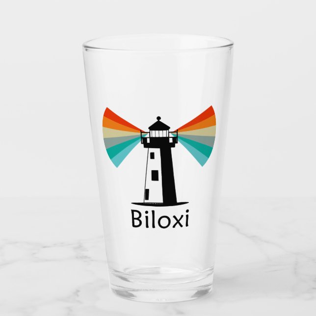 Biloxi Mississippi Lighthouse Regnbåge Glaskopp (Framsida)