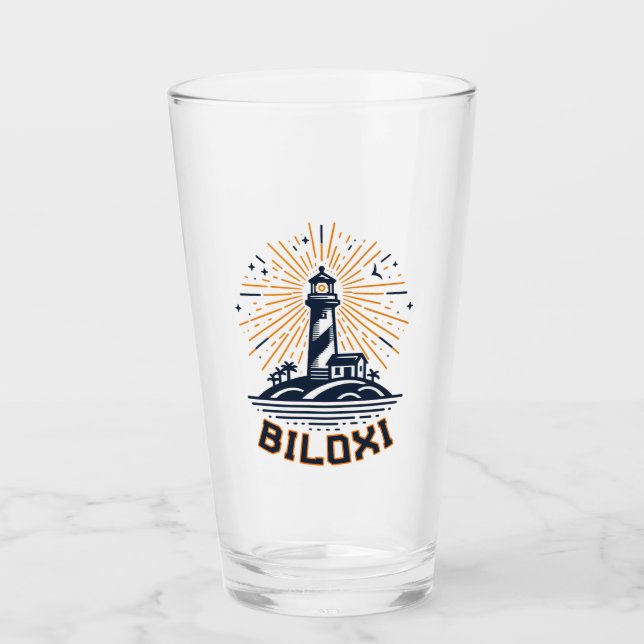 Biloxi Mississippi Lighthouse Soluppgång Glaskopp (Framsida)
