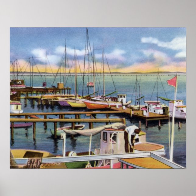 Biloxi Mississippi Shrimp Boats Poster (Framsidan)