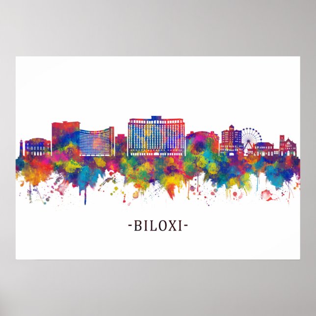 Biloxi Mississippi Skyline Poster (Framsidan)