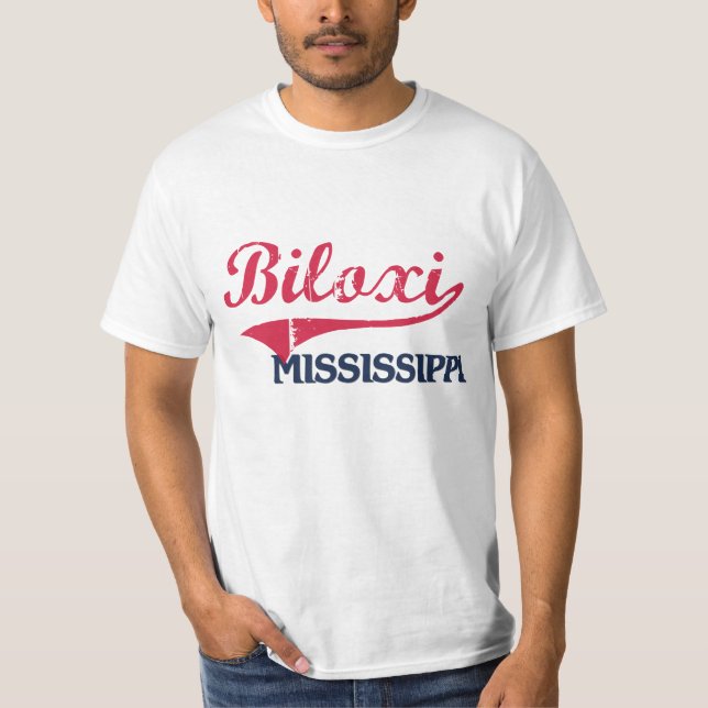 Biloxi Mississippi stadsklassiker Tee Shirt (Framsida)