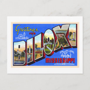 Biloxi Mississippi Vintage Large Brev vykort