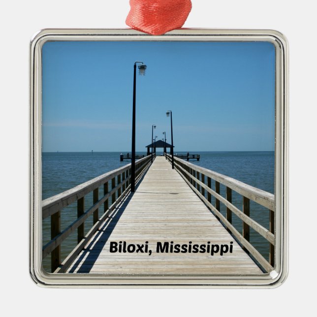 Biloxi, MS Julgransprydnad Metall (Framsidan)