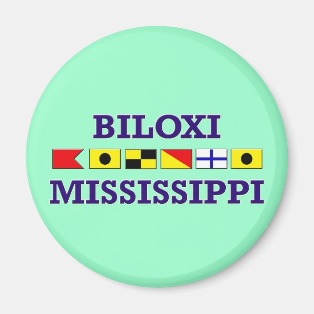 Biloxi Nautical Flaggor Magnet (Framsidan)