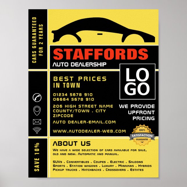 Bilreklam, Logotyp för automatisk varning Poster (Framsidan)