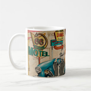 Bilresor genom Amerika vintage affisch. 66,Rut Kaffemugg