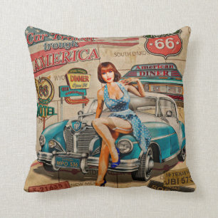 Bilresor genom Amerika vintage affisch. 66,Rut Kudde