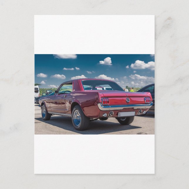 Bilsporter Mustang Red Muscle Motor Gears Metall Vykort (Framsida)