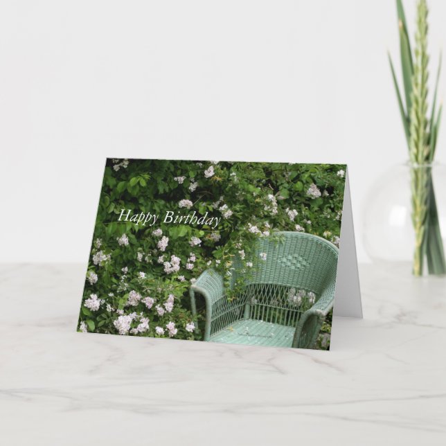 Bilstol bland blommar födelsedag kort (Framsida)