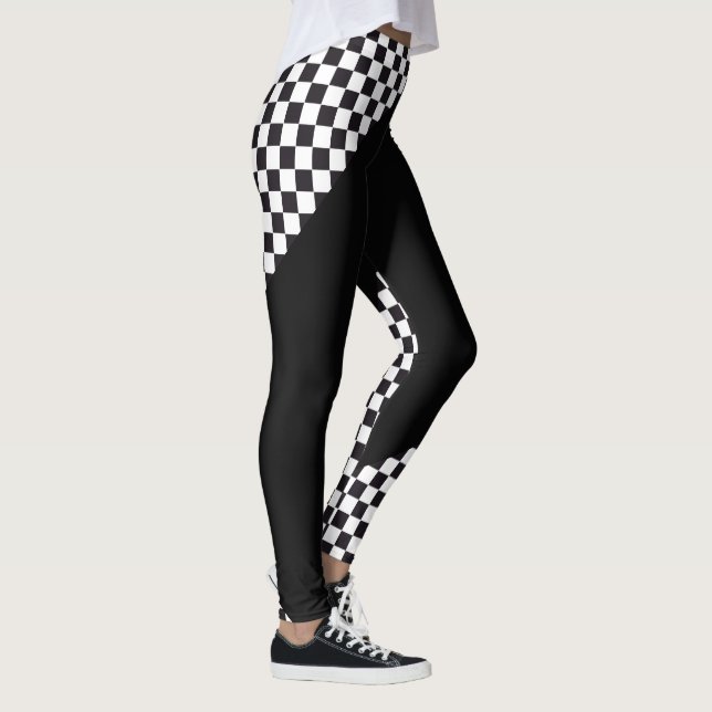 Biltävla/schackmönster + din backgr. & idéer leggings (Höger)