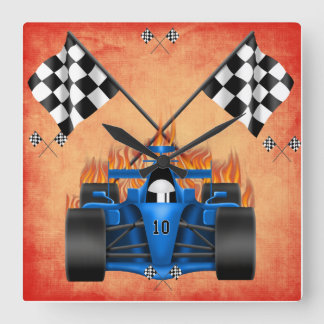 Biltävla tar tid på fyrkantig klocka