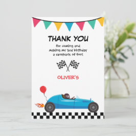 Biltävlingar Barnkalas Tack Pojkar Kort