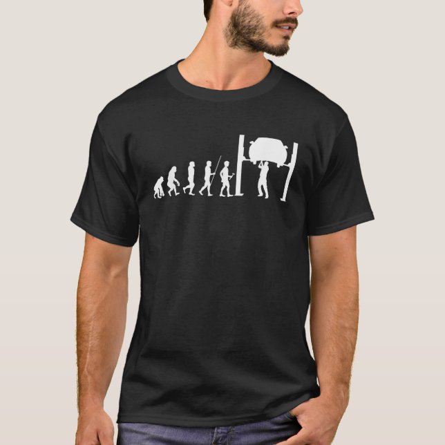 Biltekniker Rolig Evolution Mekniker T Shirt (Framsida)