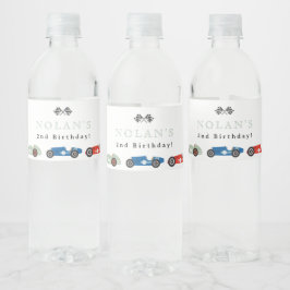 Biltema från Retro Tävling födelsedag Vattenflaskor Etikett