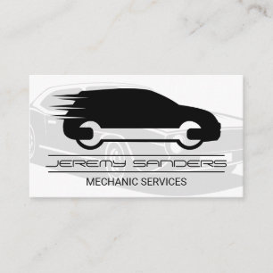 Biltjänst Auto Mekanisk Logotyp Visitkort