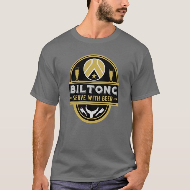 Biltong och öl t shirt (Framsida)