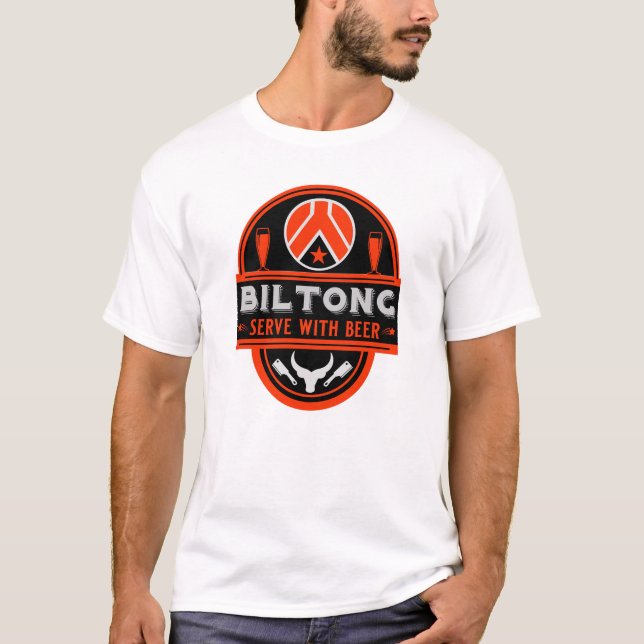 Biltong och öl t shirt (Framsida)