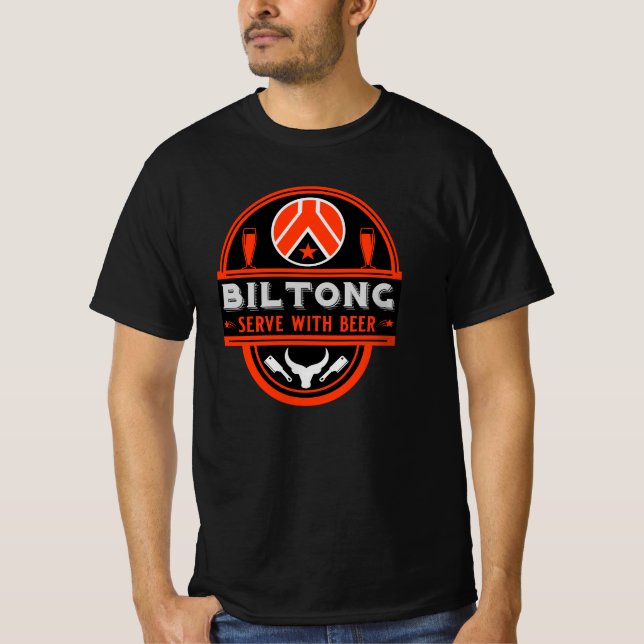 Biltong och öl t shirt (Framsida)