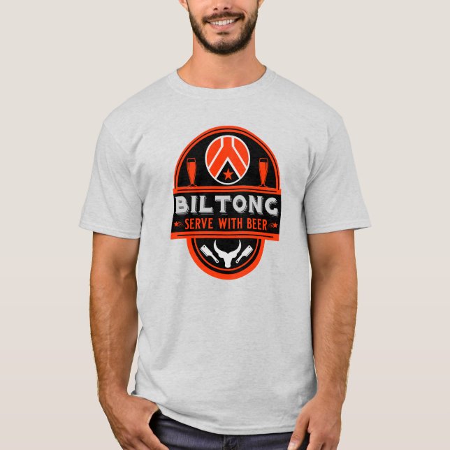 Biltong och öl t shirt (Framsida)