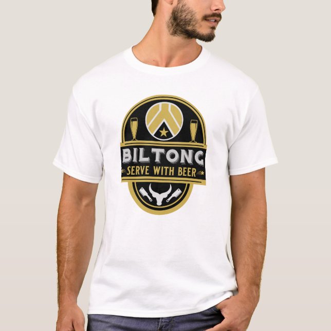 Biltong och öl t shirt (Framsida)