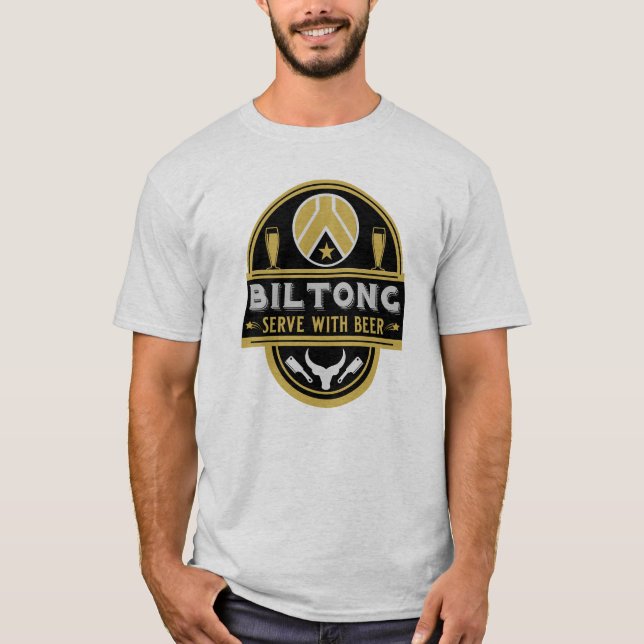 Biltong och öl t shirt (Framsida)