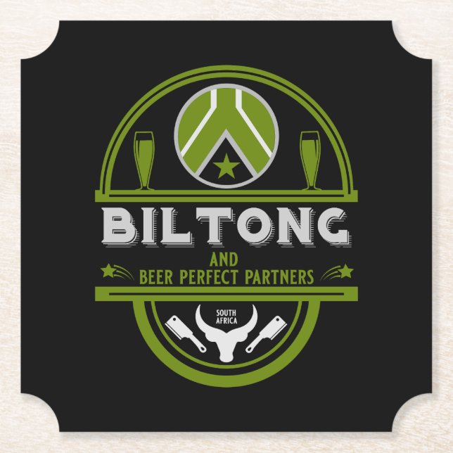 Biltong och öl underlägg papper (Framsida)